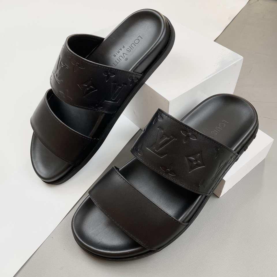 Dép Louis Vuitton nam sandal hoa nâu DLV23 siêu cấp  K2Store